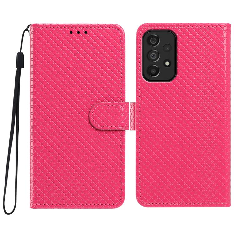 Custodia per telefono in ecopelle con fibbia a specchio e cordino nero sottile., For Galaxy A14 5G, For Galaxy A73 5G