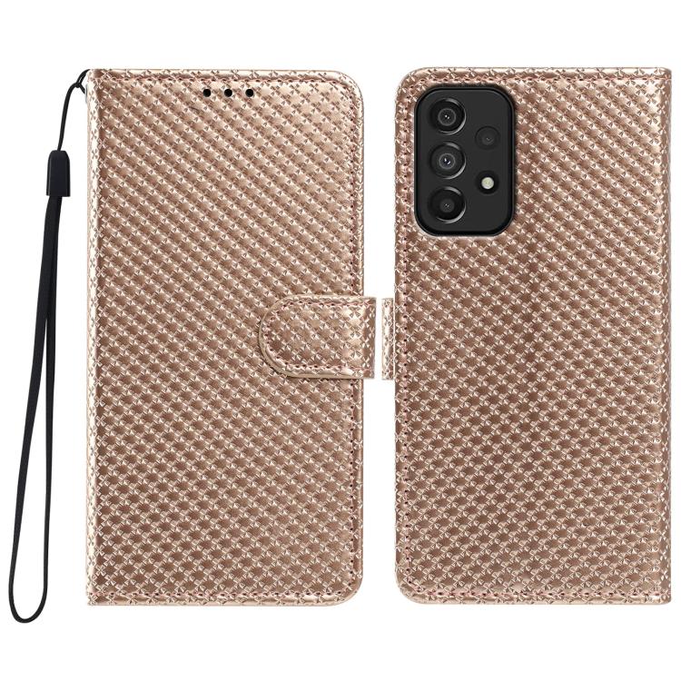 Custodia per telefono in ecopelle con fibbia a specchio e cordino nero sottile., For Galaxy A14 5G, For Galaxy A73 5G