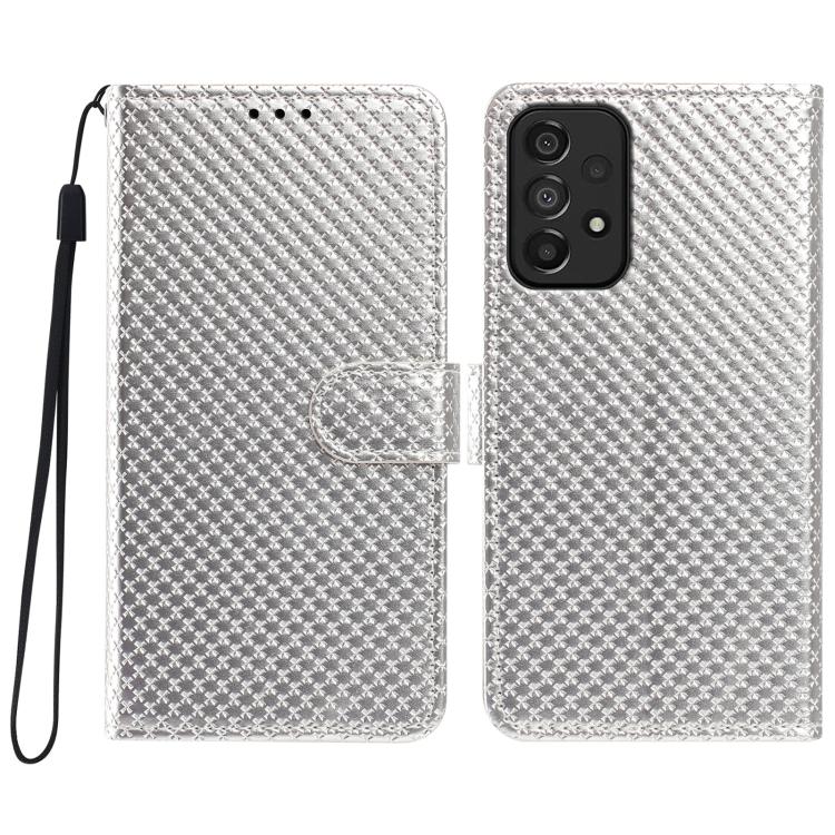 Custodia per telefono in ecopelle con fibbia a specchio e cordino nero sottile., For Galaxy A14 5G, For Galaxy A73 5G