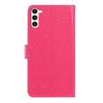 Custodia per telefono in ecopelle con fibbia a specchio e cordino nero sottile., For Galaxy S23 5G