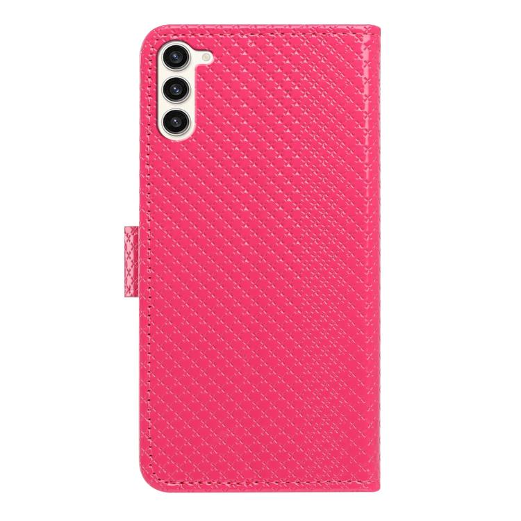 Custodia per telefono in ecopelle con fibbia a specchio e cordino nero sottile., For Galaxy S23 5G