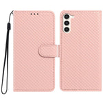 Custodia per telefono in ecopelle con fibbia a specchio e cordino nero sottile., For Galaxy S23 5G