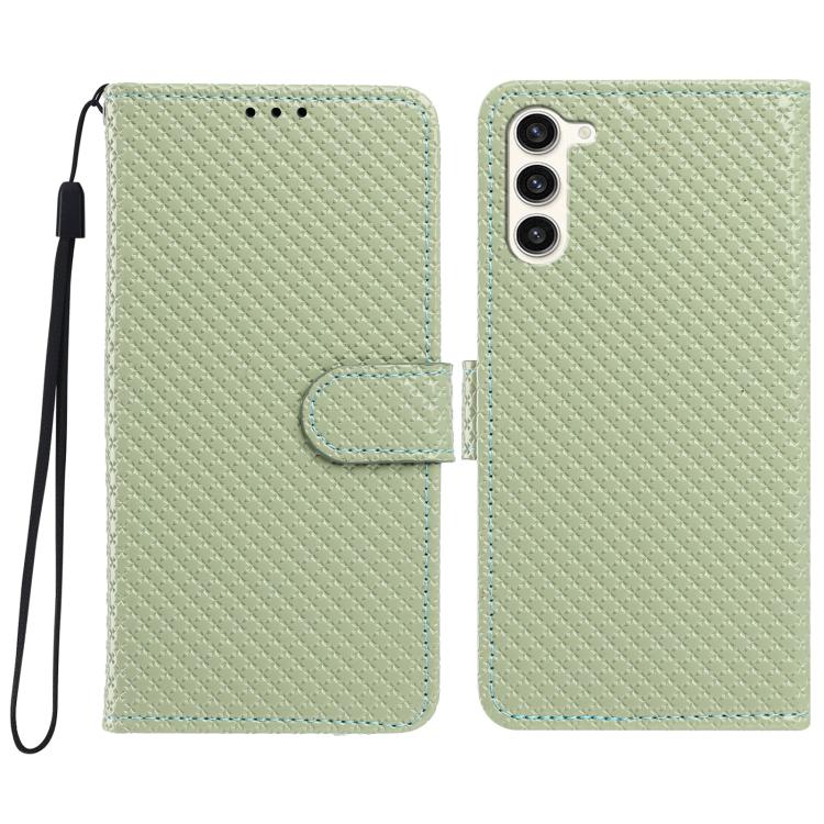 Custodia per telefono in ecopelle con fibbia a specchio e cordino nero sottile., For Galaxy S23 5G