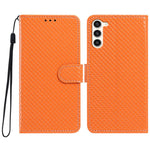 Custodia per telefono in ecopelle con fibbia a specchio e cordino nero sottile., For Galaxy S23 5G