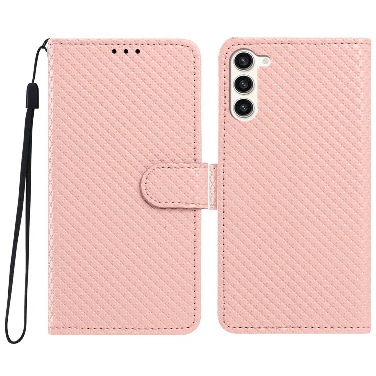 Custodia per telefono in ecopelle con fibbia a specchio e cordino nero sottile., For Galaxy S23 Ultra 5G, For Galaxy S23+ 5G