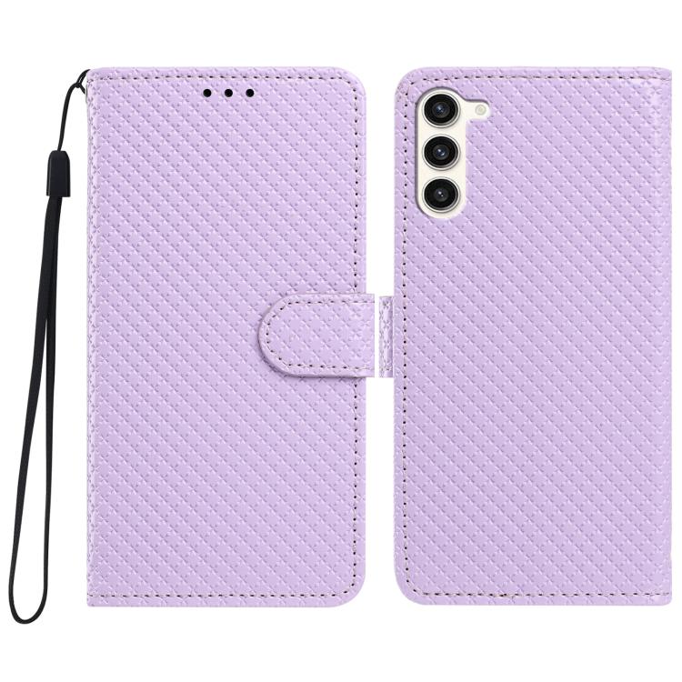 Custodia per telefono in ecopelle con fibbia a specchio e cordino nero sottile., For Galaxy S23 Ultra 5G, For Galaxy S23+ 5G