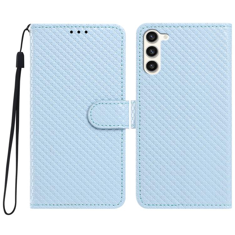 Custodia per telefono in ecopelle con fibbia a specchio e cordino nero sottile., For Galaxy S23 Ultra 5G, For Galaxy S23+ 5G