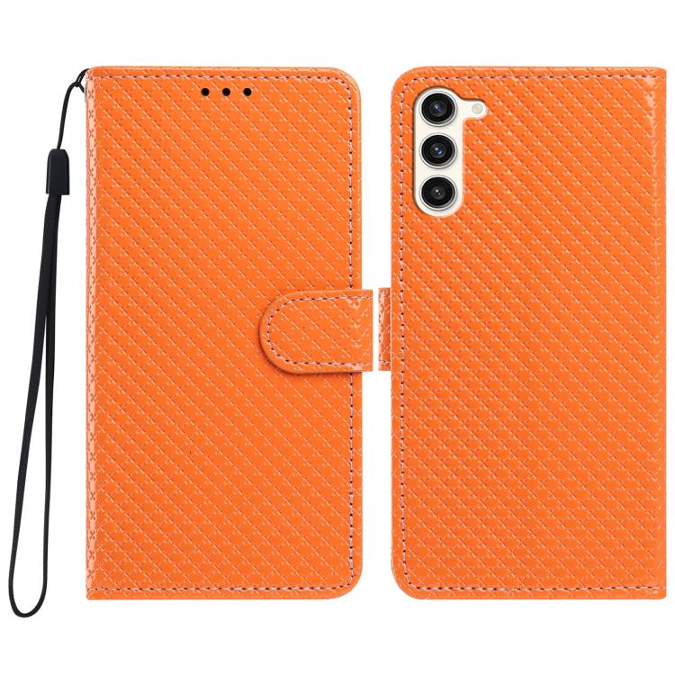 Custodia per telefono in ecopelle con fibbia a specchio e cordino nero sottile., For Galaxy S23 Ultra 5G, For Galaxy S23+ 5G