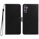 Custodia per telefono in ecopelle con fibbia a specchio e cordino nero sottile., For Galaxy S24 5G, For Galaxy S23 FE 5G