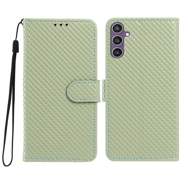 Custodia per telefono in ecopelle con fibbia a specchio e cordino nero sottile., For Galaxy S24 5G, For Galaxy S23 FE 5G