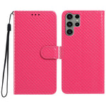 Custodia per telefono in ecopelle con fibbia a specchio e cordino nero sottile., For Galaxy S23 Ultra 5G, For Galaxy S23+ 5G