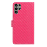 Custodia per telefono in ecopelle con fibbia a specchio e cordino nero sottile., For Galaxy S23 Ultra 5G, For Galaxy S23+ 5G