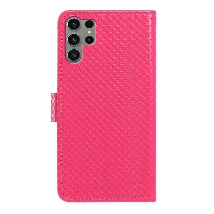 Custodia per telefono in ecopelle con fibbia a specchio e cordino nero sottile., For Galaxy S23 Ultra 5G, For Galaxy S23+ 5G
