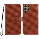 Custodia per telefono in ecopelle con fibbia a specchio e cordino nero sottile., For Galaxy S23 Ultra 5G, For Galaxy S23+ 5G