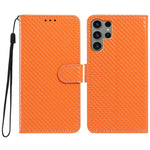 Custodia per telefono in ecopelle con fibbia a specchio e cordino nero sottile., For Galaxy S23 Ultra 5G, For Galaxy S23+ 5G
