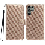 Custodia per telefono in ecopelle con fibbia a specchio e cordino nero sottile., For Galaxy S23 Ultra 5G, For Galaxy S23+ 5G