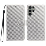 Custodia per telefono in ecopelle con fibbia a specchio e cordino nero sottile., For Galaxy S23 Ultra 5G, For Galaxy S23+ 5G