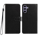 Custodia per telefono in ecopelle con fibbia a specchio e cordino nero sottile., For Galaxy S24 5G, For Galaxy S23 FE 5G