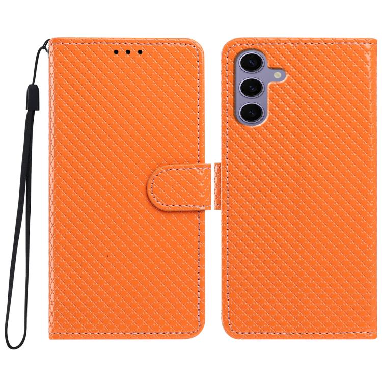 Custodia per telefono in ecopelle con fibbia a specchio e cordino nero sottile., For Galaxy S24 5G, For Galaxy S23 FE 5G