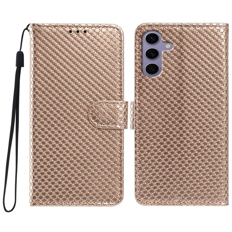 Custodia per telefono in ecopelle con fibbia a specchio e cordino nero sottile., For Galaxy S24 5G, For Galaxy S23 FE 5G