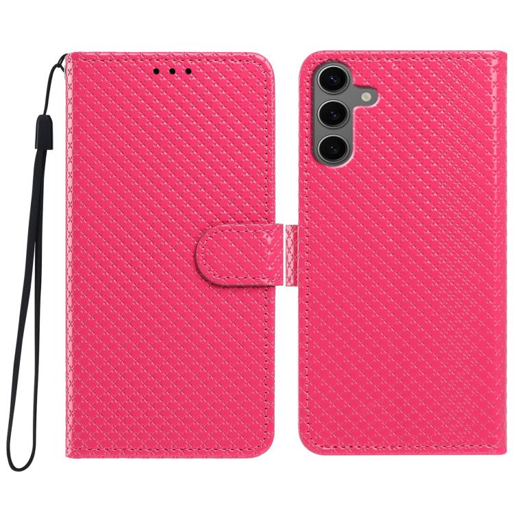 Custodia per telefono in ecopelle con fibbia a specchio e cordino nero sottile., For Galaxy S24 Ultra 5G, For Galaxy S24+ 5G