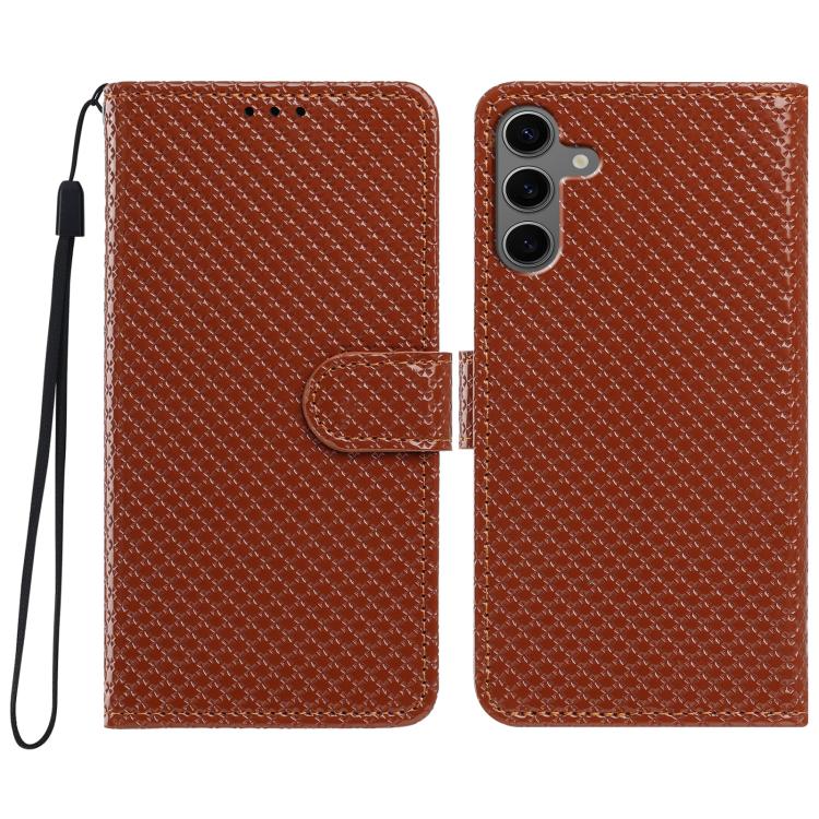 Custodia per telefono in ecopelle con fibbia a specchio e cordino nero sottile., For Galaxy S24 Ultra 5G, For Galaxy S24+ 5G