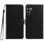 Custodia per telefono in ecopelle con fibbia a specchio e cordino nero sottile., For Galaxy S24 Ultra 5G, For Galaxy S24+ 5G