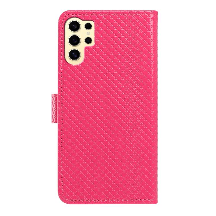 Custodia per telefono in ecopelle con fibbia a specchio e cordino nero sottile., For Galaxy S24 Ultra 5G, For Galaxy S24+ 5G