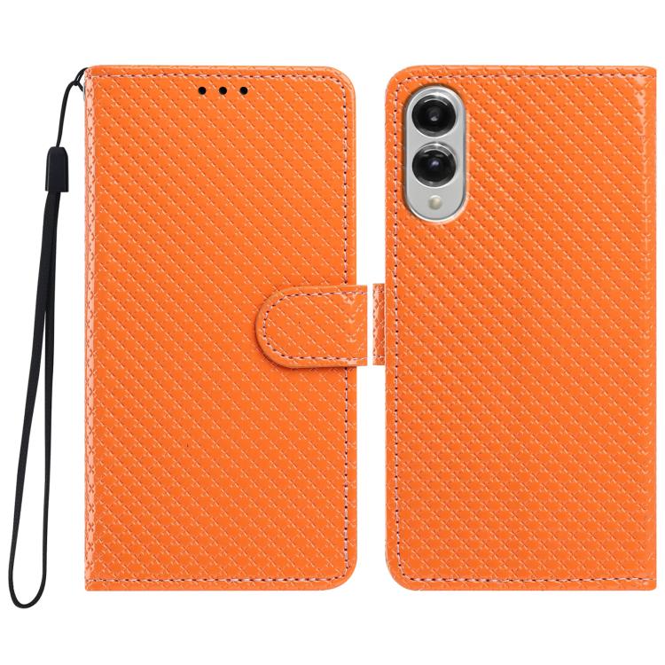 Custodia per telefono in ecopelle con fibbia a specchio e cordino nero sottile., For Galaxy S26 5G, For Galaxy S25 Edge 5G