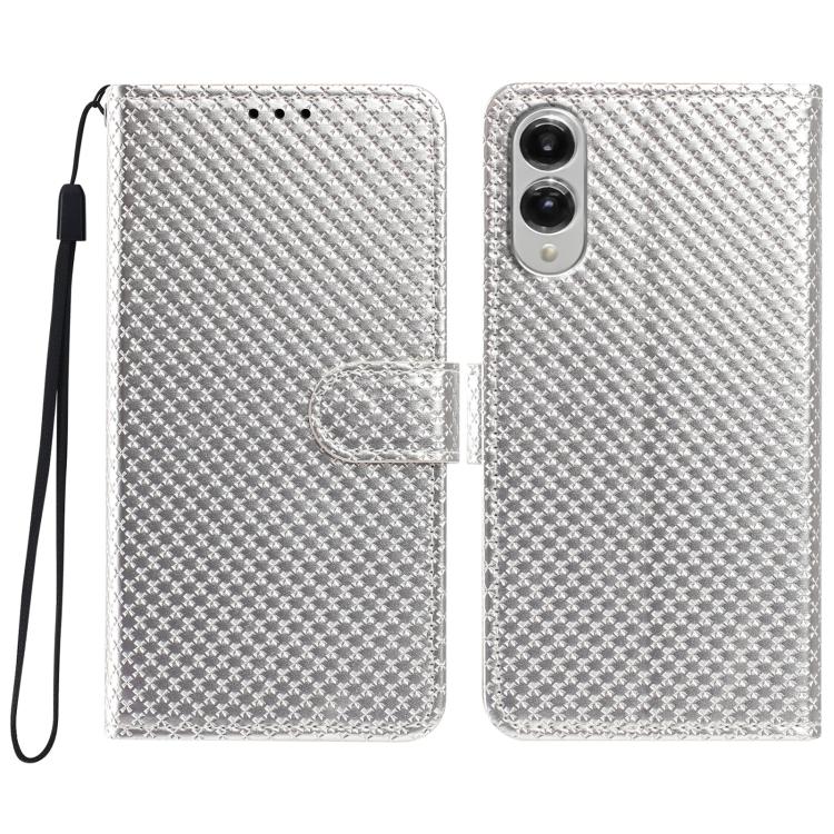 Custodia per telefono in ecopelle con fibbia a specchio e cordino nero sottile., For Galaxy S26 5G, For Galaxy S25 Edge 5G