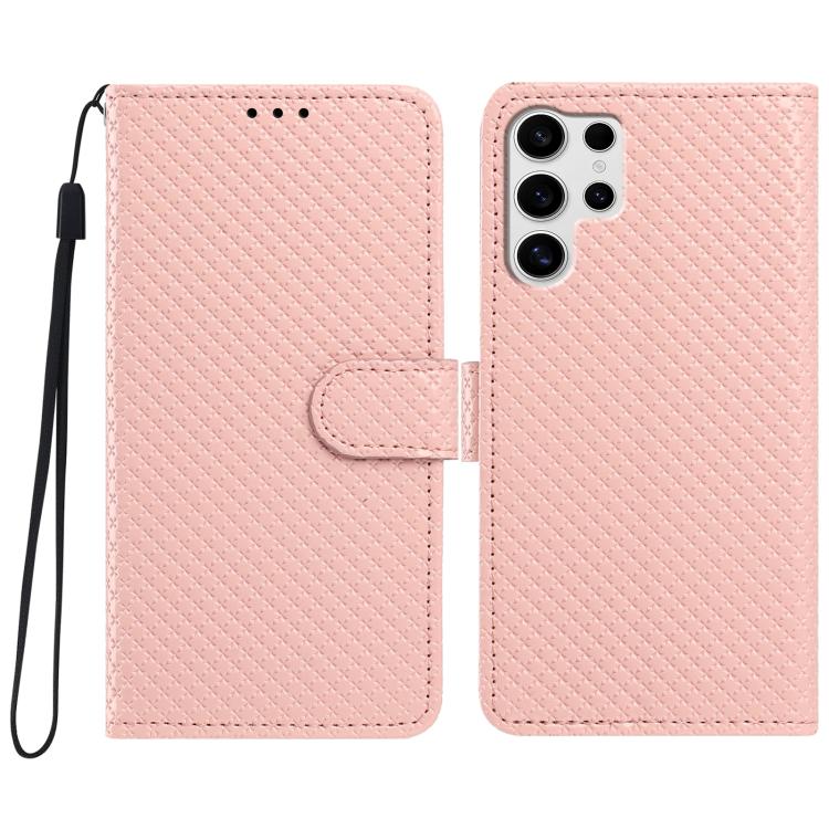 Custodia per telefono in ecopelle con fibbia a specchio e cordino nero sottile., For Galaxy S25 Ultra 5G, For Galaxy S24 FE 5G