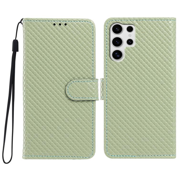 Custodia per telefono in ecopelle con fibbia a specchio e cordino nero sottile., For Galaxy S25 Ultra 5G, For Galaxy S24 FE 5G