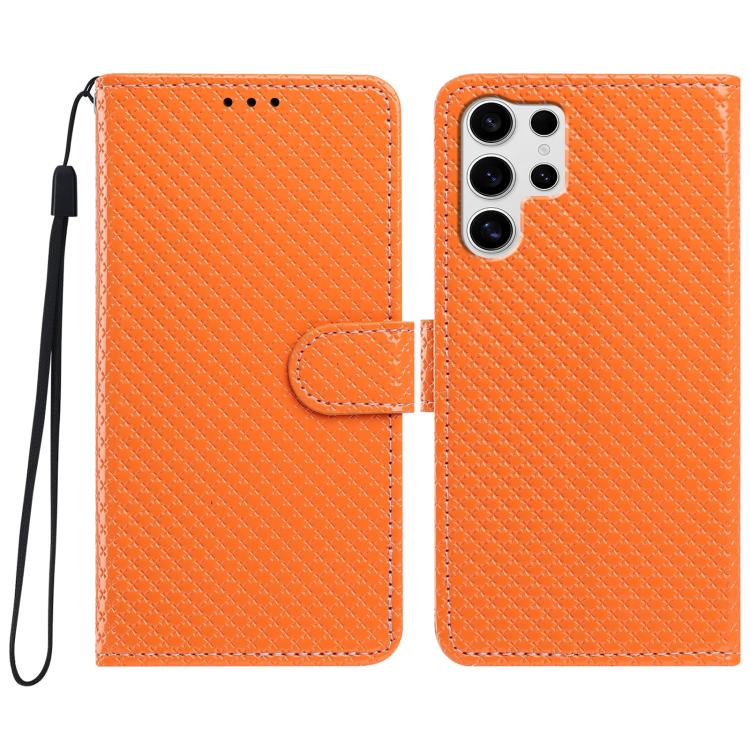Custodia per telefono in ecopelle con fibbia a specchio e cordino nero sottile., For Galaxy S25 Ultra 5G, For Galaxy S24 FE 5G