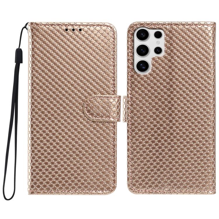 Custodia per telefono in ecopelle con fibbia a specchio e cordino nero sottile., For Galaxy S25 Ultra 5G, For Galaxy S24 FE 5G
