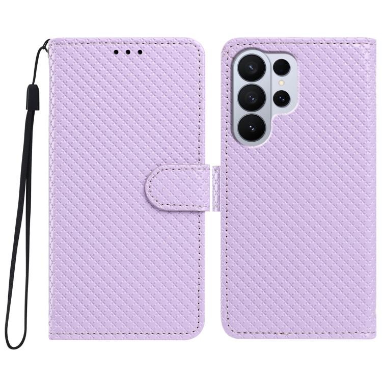 Custodia per telefono in ecopelle con fibbia a specchio e cordino nero sottile., For Galaxy S26+ 5G, For Galaxy S26 Ultra 5G