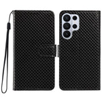 Custodia per telefono in ecopelle con fibbia a specchio e cordino nero sottile., For Galaxy S26+ 5G, For Galaxy S26 Ultra 5G