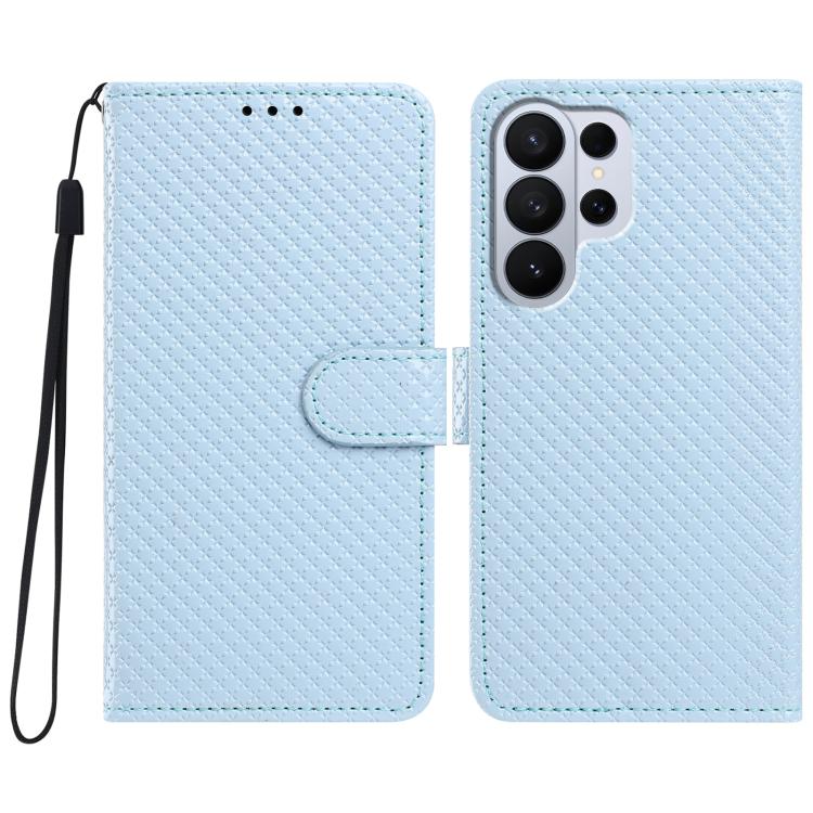 Custodia per telefono in ecopelle con fibbia a specchio e cordino nero sottile., For Galaxy S26+ 5G, For Galaxy S26 Ultra 5G