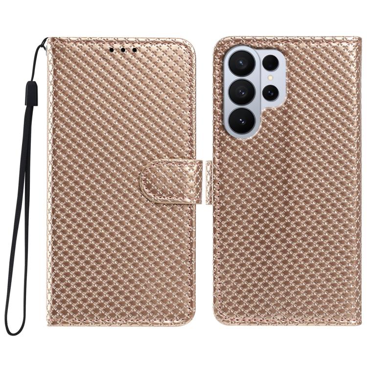 Custodia per telefono in ecopelle con fibbia a specchio e cordino nero sottile., For Galaxy S26+ 5G, For Galaxy S26 Ultra 5G