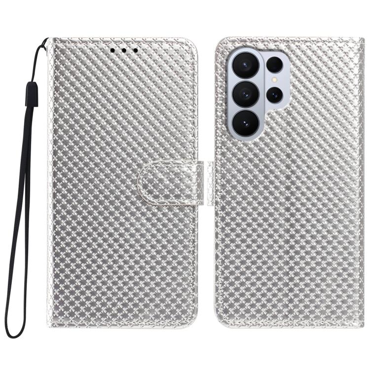 Custodia per telefono in ecopelle con fibbia a specchio e cordino nero sottile., For Galaxy S26+ 5G, For Galaxy S26 Ultra 5G