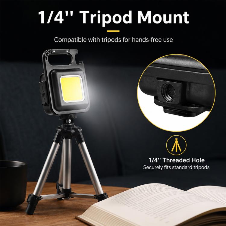 Mini torcia a LED COB portatile da portachiavi per campeggio., 150mAh, 200mAh, 300mAh, 500mAh, 800mAh