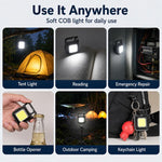 Mini torcia a LED COB portatile da portachiavi per campeggio., 150mAh, 200mAh, 300mAh, 500mAh, 800mAh