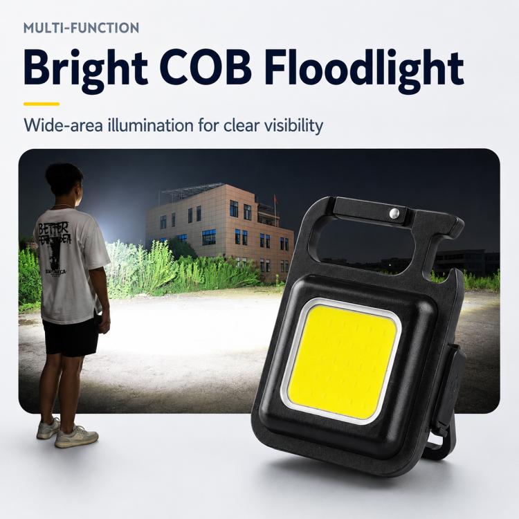 Mini torcia a LED COB portatile da portachiavi per campeggio., 150mAh, 200mAh, 300mAh, 500mAh, 800mAh
