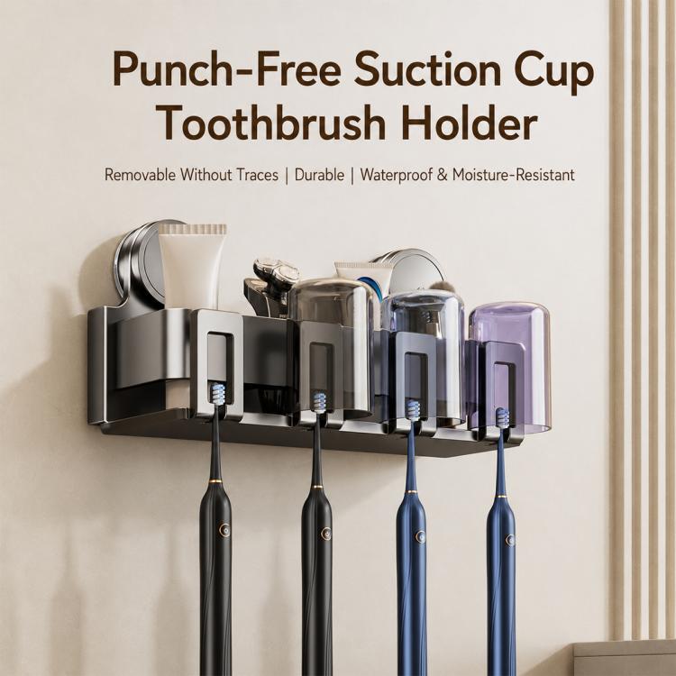 Porta spazzolini da denti con ventosa senza foratura, 2-person, 3-person, 4-person, 2-person with Cup, 3-person with Cup, 4-person with Cup