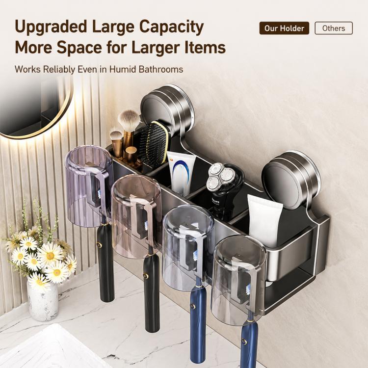 Porta spazzolini da denti con ventosa senza foratura, 2-person, 3-person, 4-person, 2-person with Cup, 3-person with Cup, 4-person with Cup