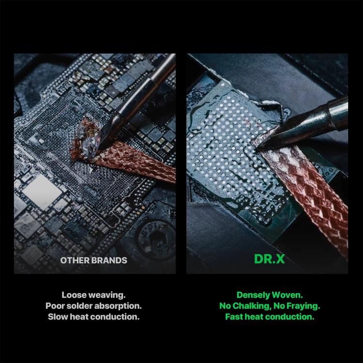 Nastro dissaldante di precisione MECHANIC Dr.X Super Strong Version da 1,5 m, 1.5x1.5mm, 2.0x1.5mm, 2.5x1.5mm, 3.0x1.5mm, 3.5x1.5mm