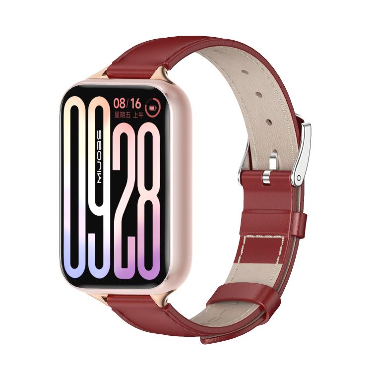 Cinturino per orologio MIJOBS in pelle bovina pieno fiore, For Xiaomi Band 10 Pro / Redmi Watch 6 / 5