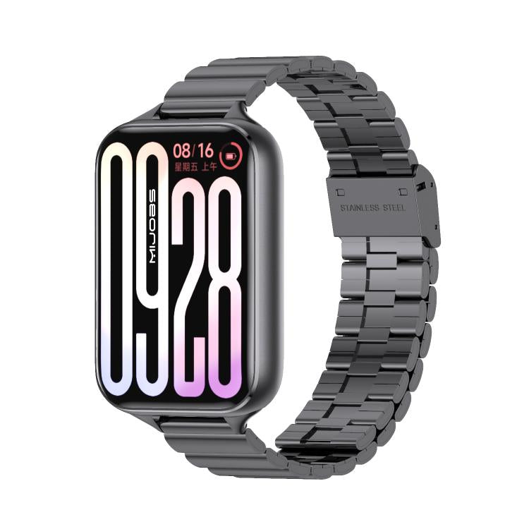 Cinturino per orologio MIJOBS in acciaio inossidabile con fibbia a maglie di bambù., For Xiaomi Band 10 Pro / Redmi Watch 6 / 5