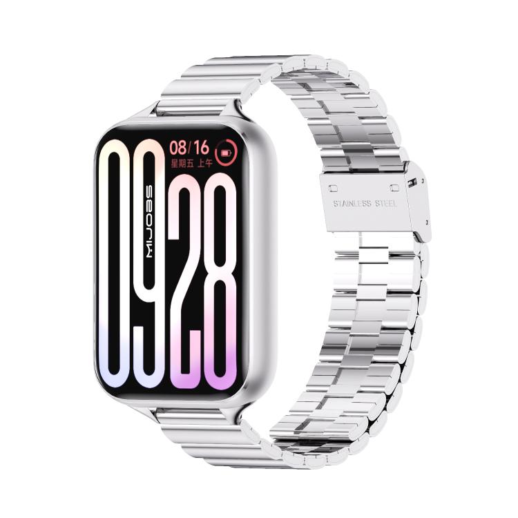 Cinturino per orologio MIJOBS in acciaio inossidabile con fibbia a maglie di bambù., For Xiaomi Band 10 Pro / Redmi Watch 6 / 5