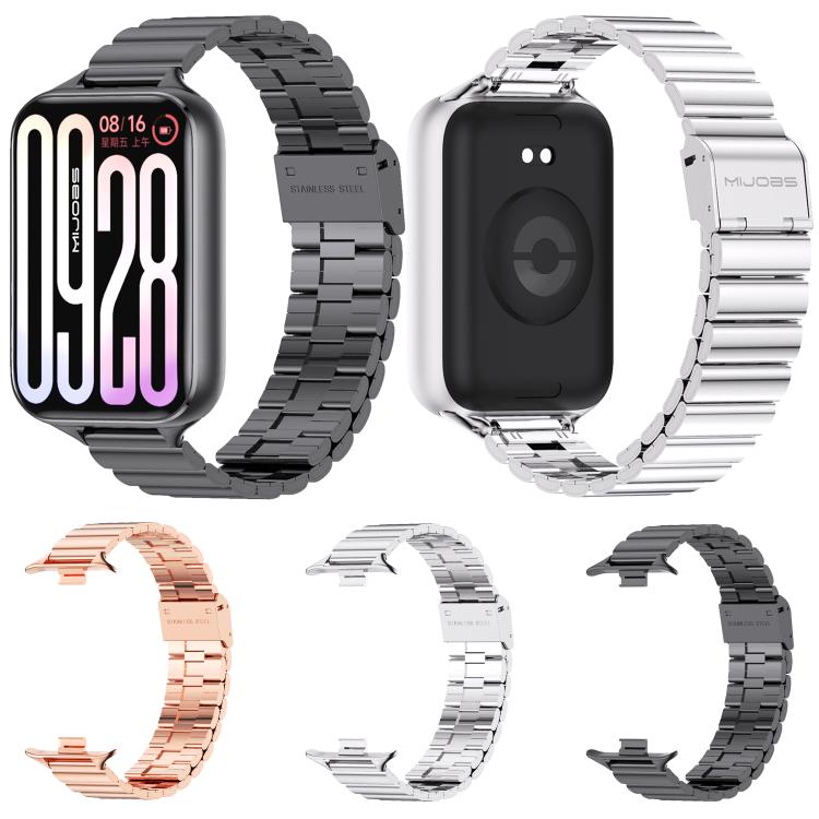 Cinturino per orologio MIJOBS in acciaio inossidabile con fibbia a maglie di bambù., For Xiaomi Band 10 Pro / Redmi Watch 6 / 5