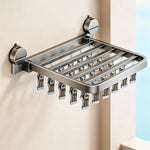 Stendibiancheria pieghevole da balcone con ventosa multi-clip, senza foratura, 18 Clips, 24 Clips, 30 Clips